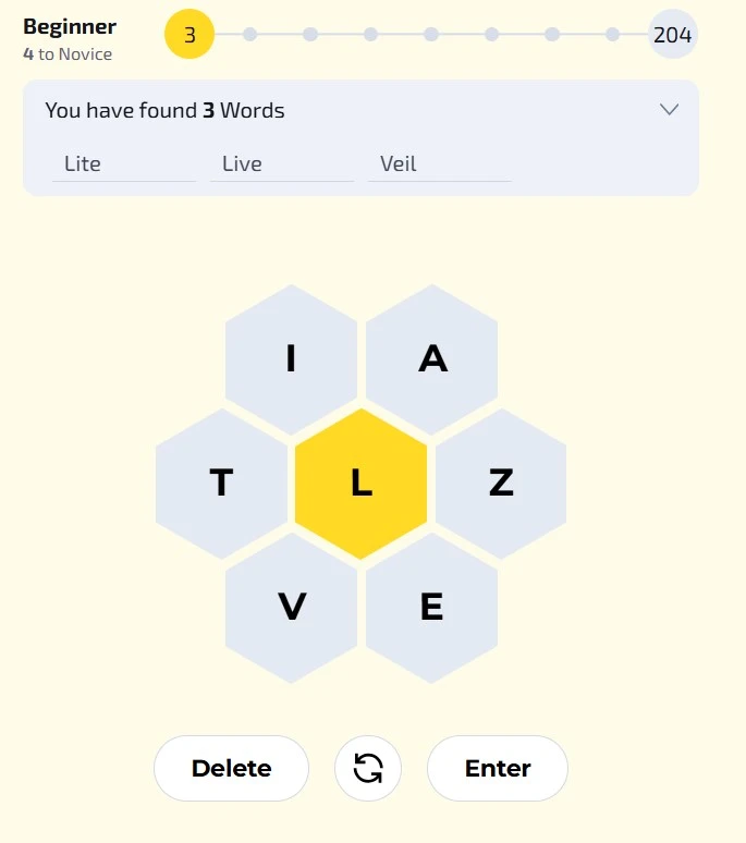 Spelling bee game - Building your word list and scoring points per letter
