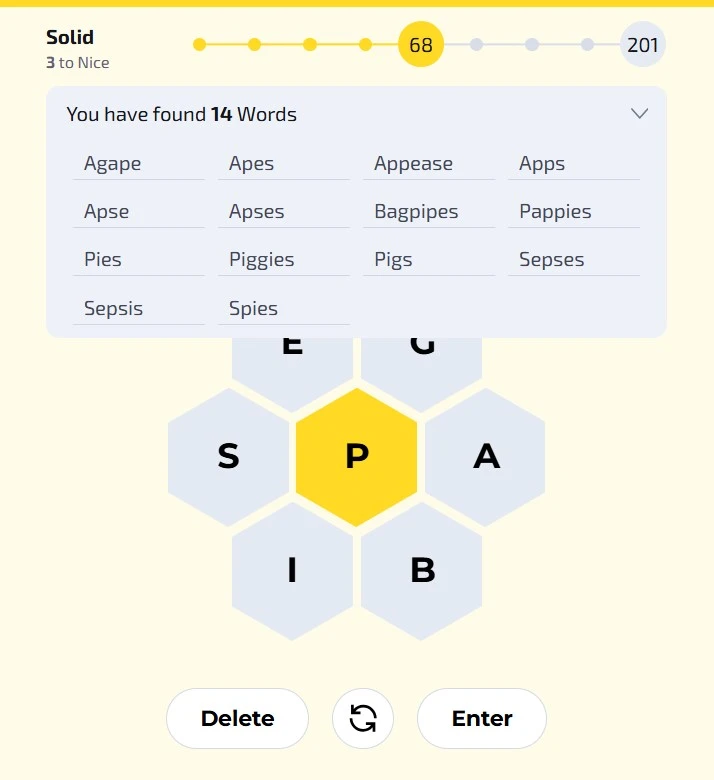 Track your score in the free spelling bee game, advance from Beginner to Genius rank